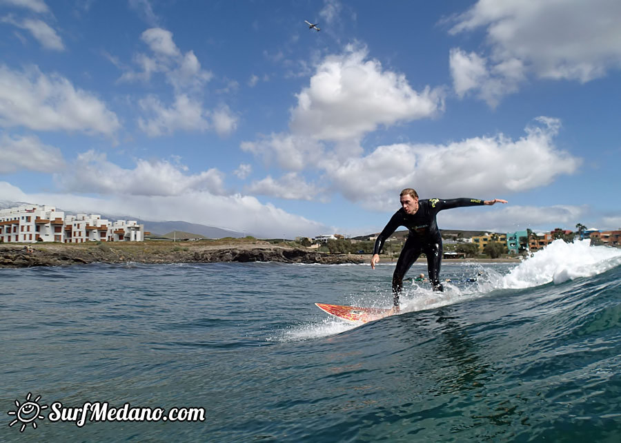 Surfing at Playa Cabezo in El Medano Tenerife 16-02-2014 Tenerife