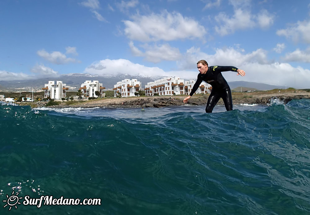 Surfing at Playa Cabezo in El Medano Tenerife 16-02-2014 Tenerife