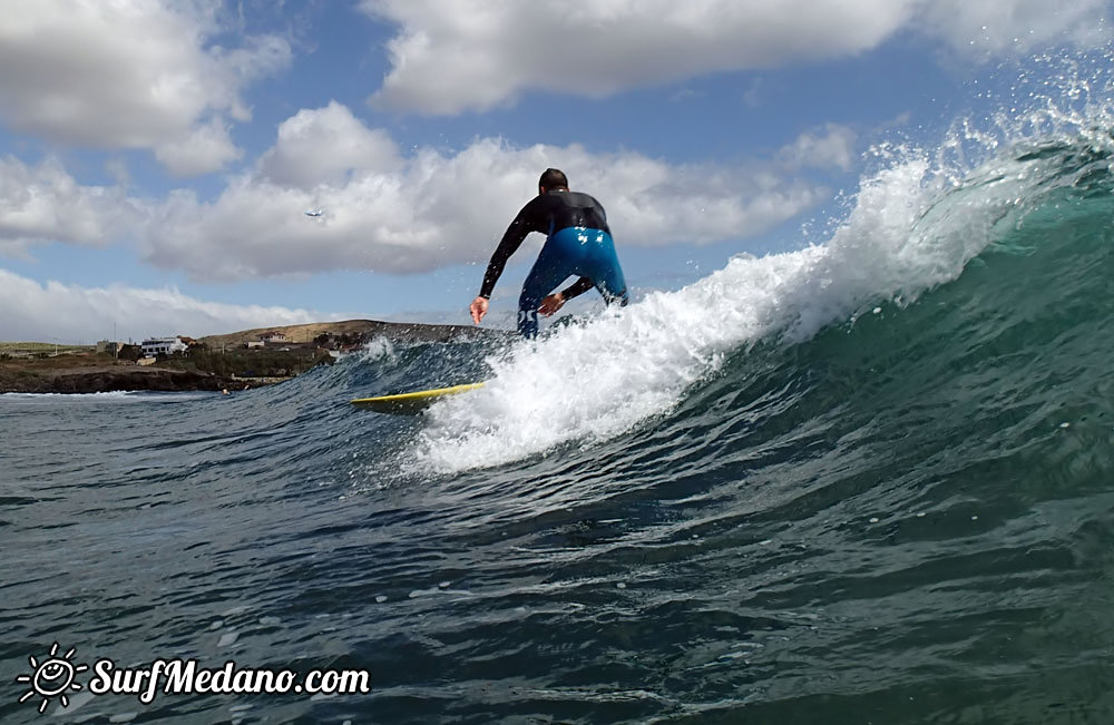 Surfing at Playa Cabezo in El Medano Tenerife 16-02-2014 Tenerife