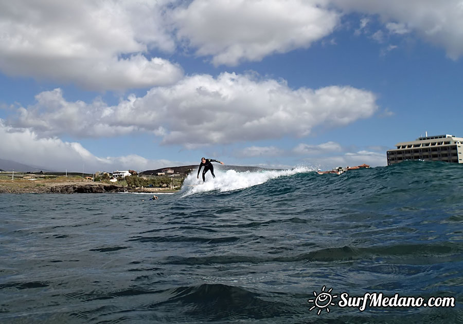 Surfing at Playa Cabezo in El Medano Tenerife 16-02-2014 Tenerife