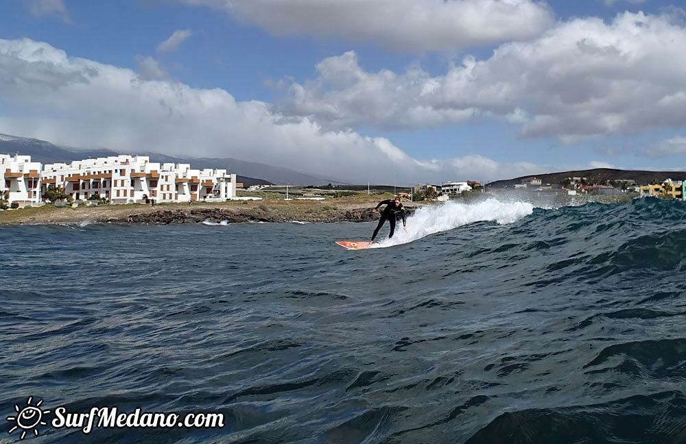 Surfing at Playa Cabezo in El Medano Tenerife 16-02-2014 Tenerife