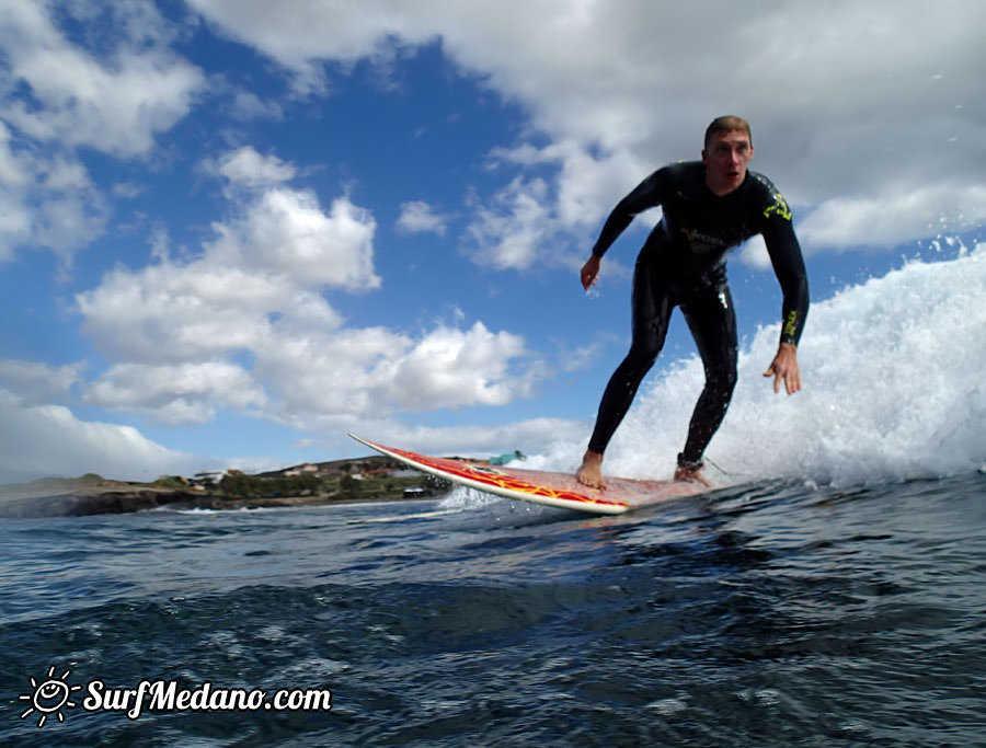 Surfing at Playa Cabezo in El Medano Tenerife 16-02-2014 Tenerife
