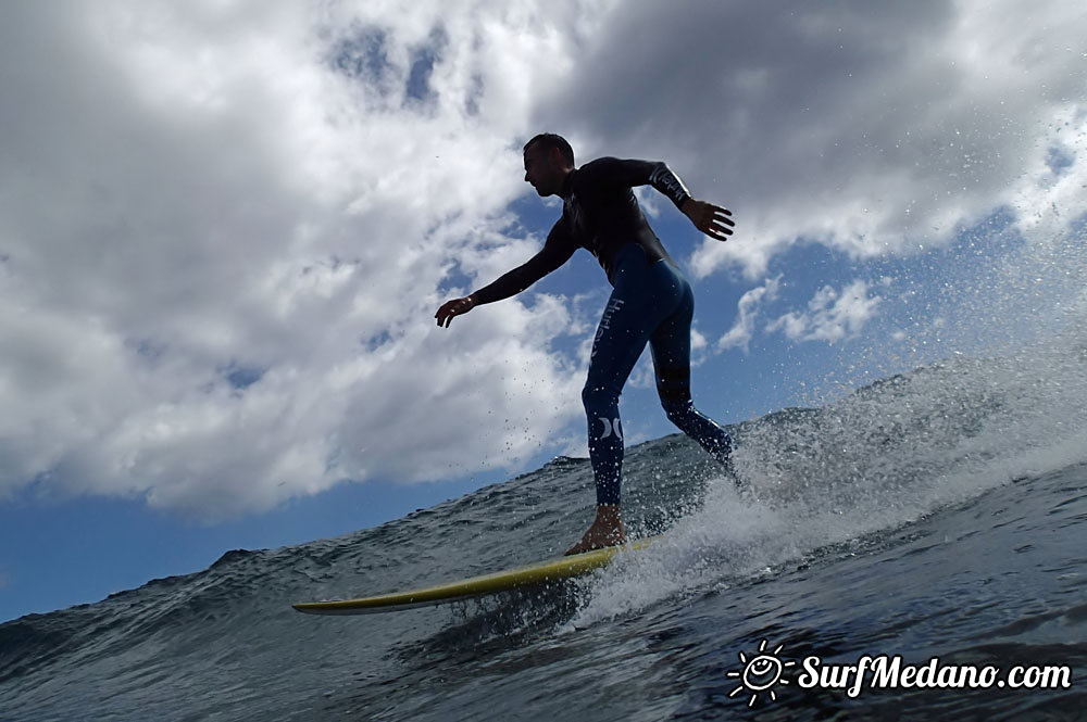 Surfing at Playa Cabezo in El Medano Tenerife 16-02-2014 Tenerife