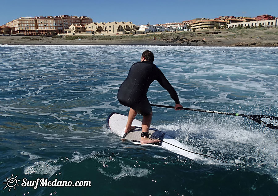 SUP and Surfing at Playa Cabezo in El Medano Tenerife 17-02-2014 Tenerife