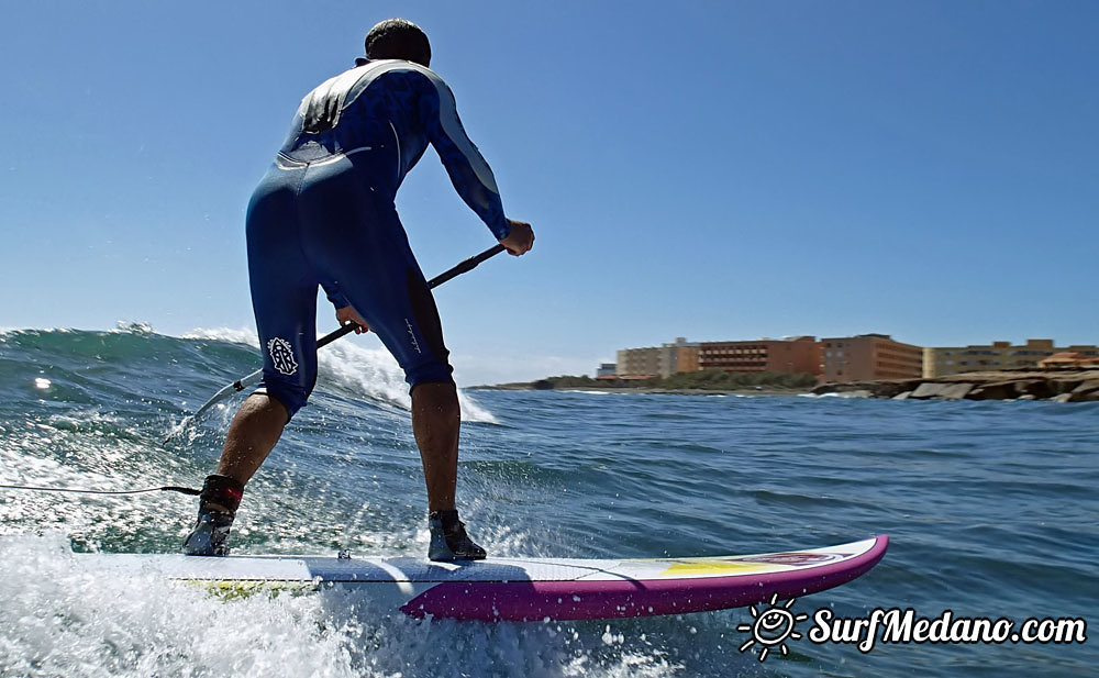 SUP and Surfing at Playa Cabezo in El Medano Tenerife 17-02-2014 Tenerife