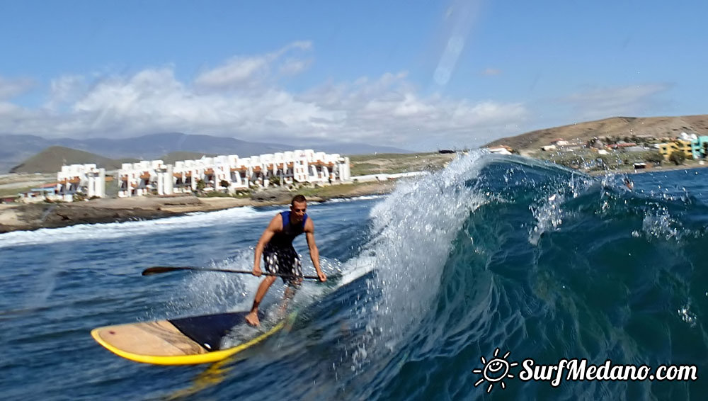 SUP and Surfing at Playa Cabezo in El Medano Tenerife 17-02-2014 Tenerife