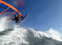 Wave riding at Harbour Wall aka Muelle in El Medano Tenerife