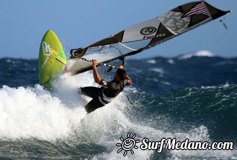 Windsurfing in El Medano 28-02-2014 with Maciek Rutkowski MR23, Colin Whippy Dixon,Andrea Cucchi, Matteo Iachino, Adam Lewis, Mark Hosegood and Andre Ludewig 