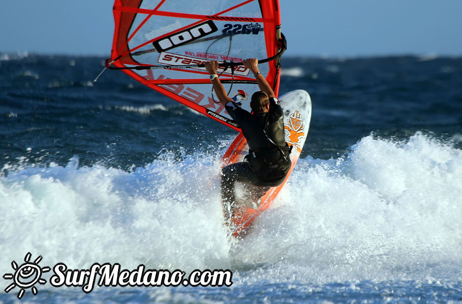 Windsurfing in El Medano 28-02-2014 with Maciek Rutkowski MR23, Colin Whippy Dixon,Andrea Cucchi, Matteo Iachino, Adam Lewis, Mark Hosegood and Andre Ludewig 