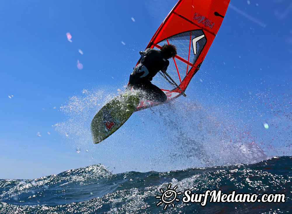 Windsurfing at El Cabezo in EL Medano tenerife 14-03-2014  Tenerife