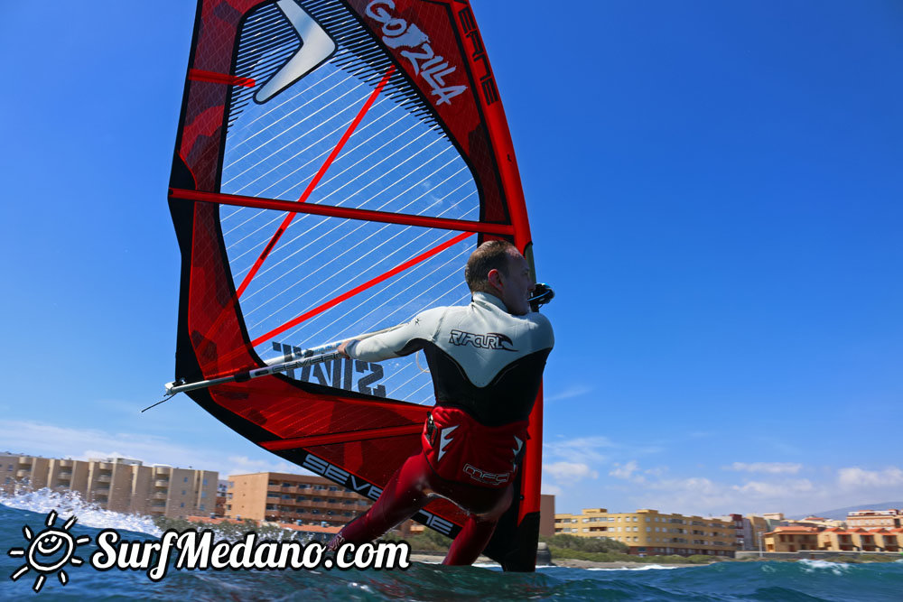 Windsurfing at El Cabezo in EL Medano tenerife 14-03-2014  Tenerife