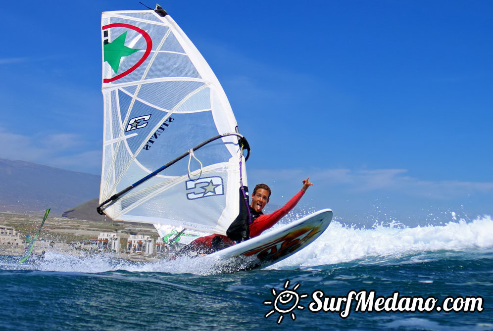 Windsurfing at El Cabezo in EL Medano tenerife 14-03-2014  Tenerife