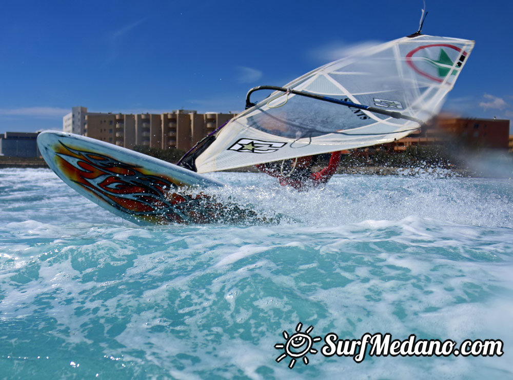 Windsurfing at El Cabezo in EL Medano tenerife 14-03-2014  Tenerife