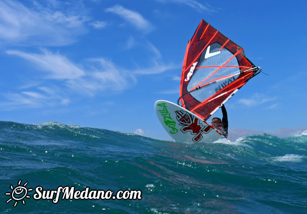 Windsurfing at El Cabezo in EL Medano tenerife 14-03-2014  Tenerife