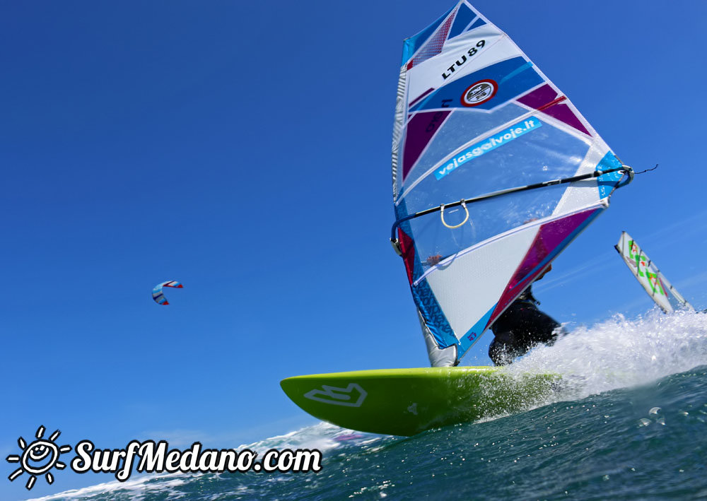 Windsurfing at El Cabezo in EL Medano tenerife 14-03-2014  Tenerife