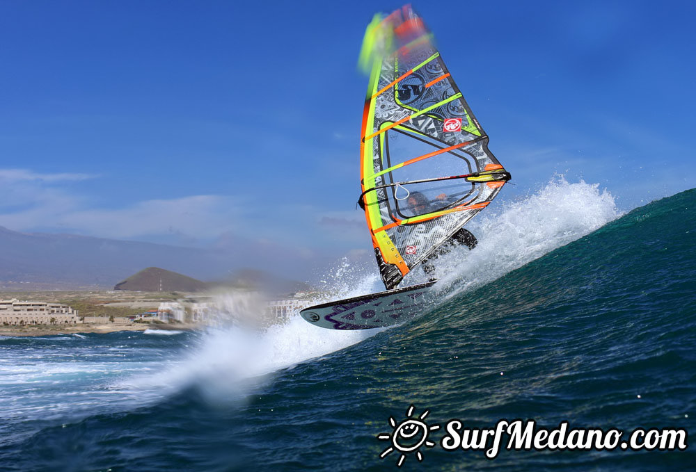 Windsurfing at El Cabezo in EL Medano tenerife 14-03-2014  Tenerife