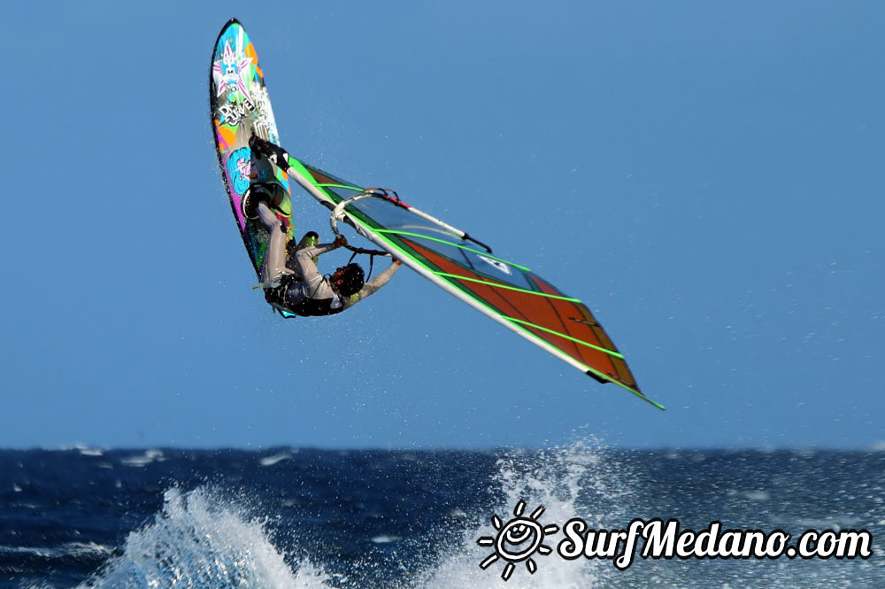 Windsurfing at El Cabezo in El Medano Tenerife 23-03-2014 with Alex Mussolini and friends  Tenerife