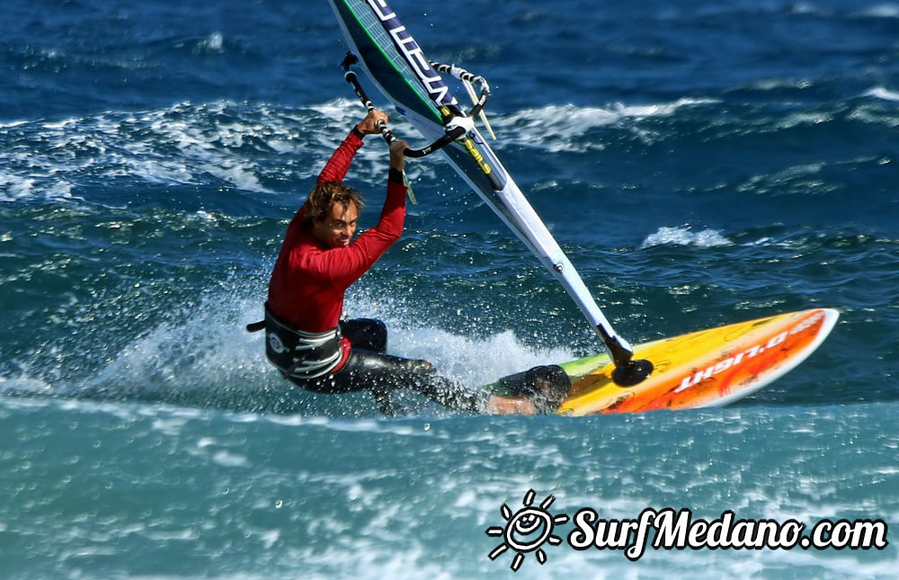 Windsurfing at El Cabezo in El Medano Tenerife 23-03-2014 with Alex Mussolini and friends  Tenerife