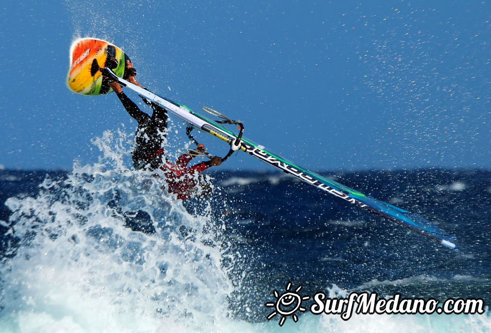 Windsurfing at El Cabezo in El Medano Tenerife 23-03-2014 with Alex Mussolini and friends  Tenerife