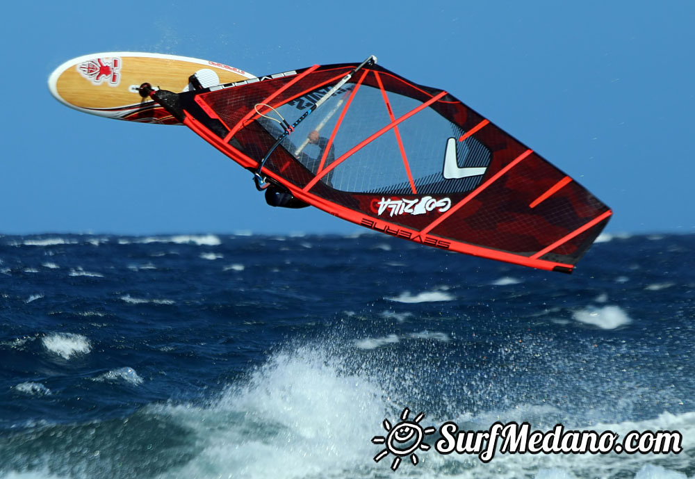 Windsurfing at El Cabezo in El Medano Tenerife 23-03-2014 with Alex Mussolini and friends  Tenerife