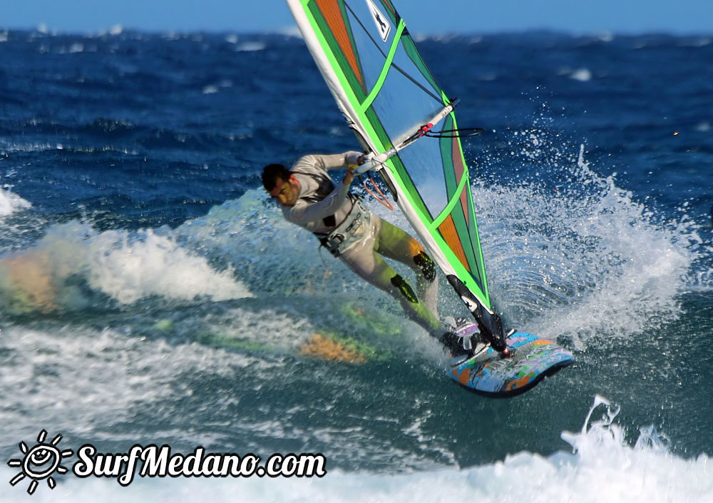 Windsurfing at El Cabezo in El Medano Tenerife 23-03-2014 with Alex Mussolini and friends  Tenerife