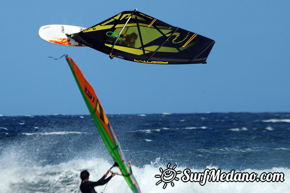 Windsurfing at El Cabezo in El Medano Tenerife 23-03-2014 with Alex Mussolini and friends  Tenerife