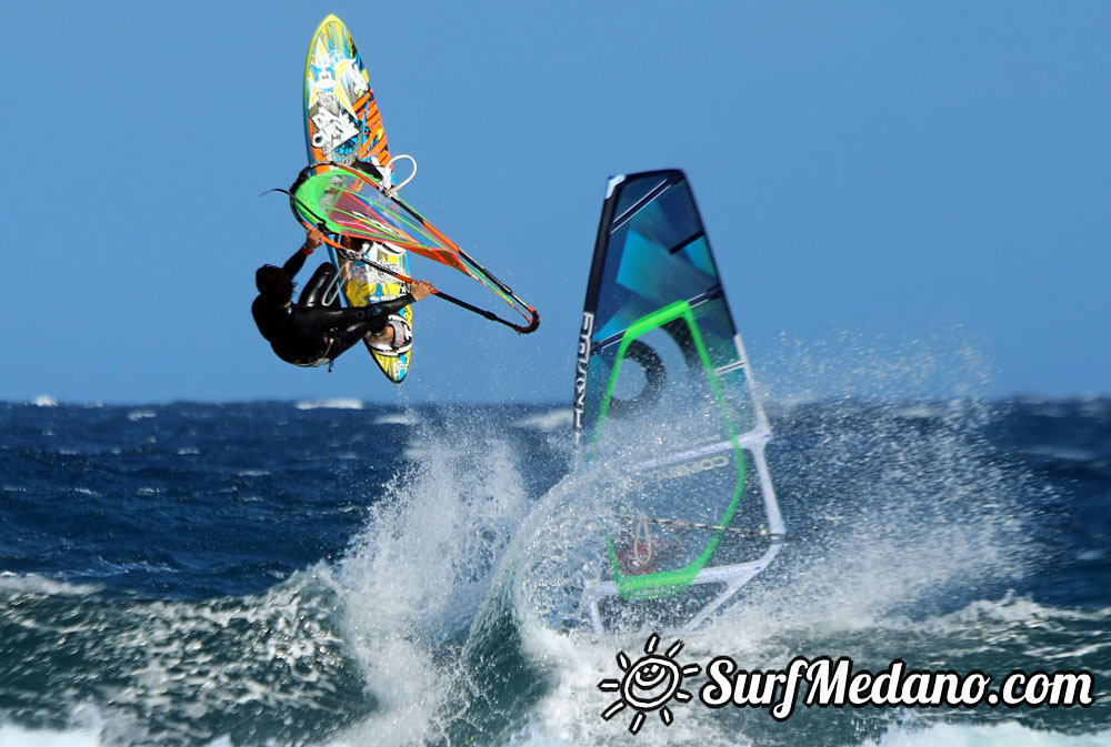 Windsurfing at El Cabezo in El Medano Tenerife 23-03-2014 with Alex Mussolini and friends  Tenerife