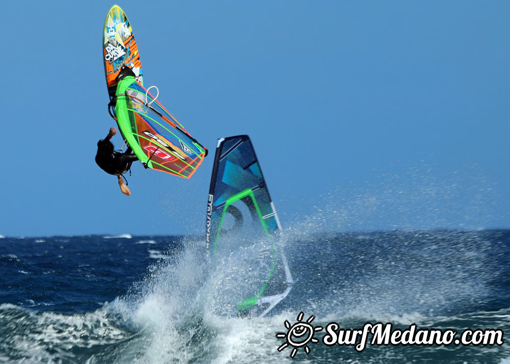 Windsurfing at El Cabezo in El Medano Tenerife 23-03-2014 with Alex Mussolini and friends  Tenerife