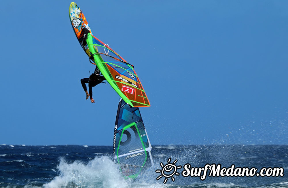 Windsurfing at El Cabezo in El Medano Tenerife 23-03-2014 with Alex Mussolini and friends  Tenerife