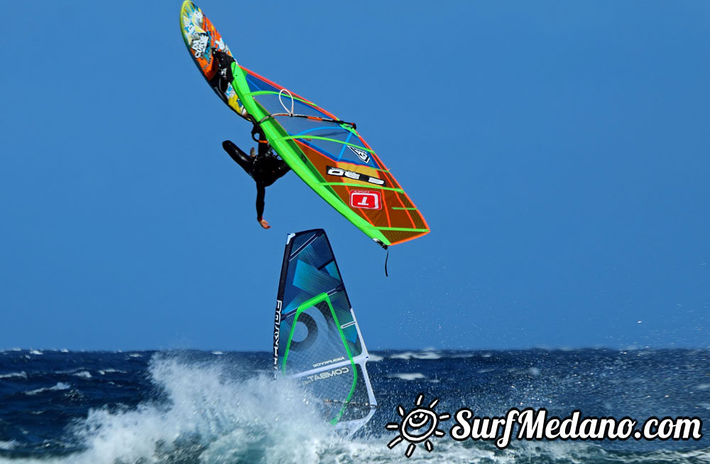 Windsurfing at El Cabezo in El Medano Tenerife 23-03-2014 with Alex Mussolini and friends  Tenerife