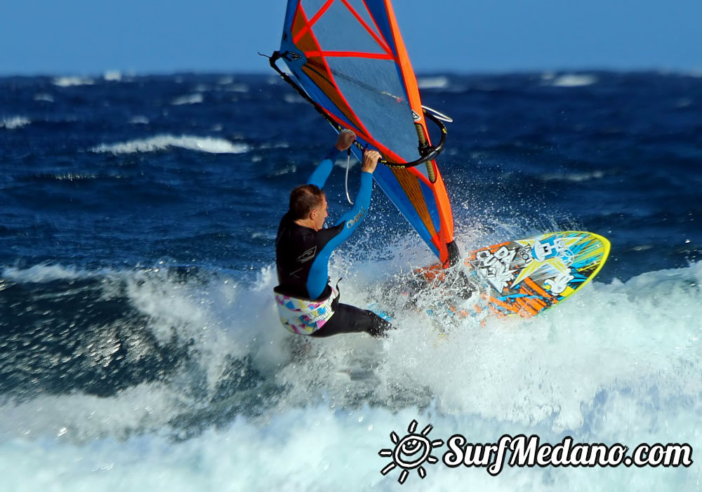 Windsurfing at El Cabezo in El Medano Tenerife 23-03-2014 with Alex Mussolini and friends  Tenerife