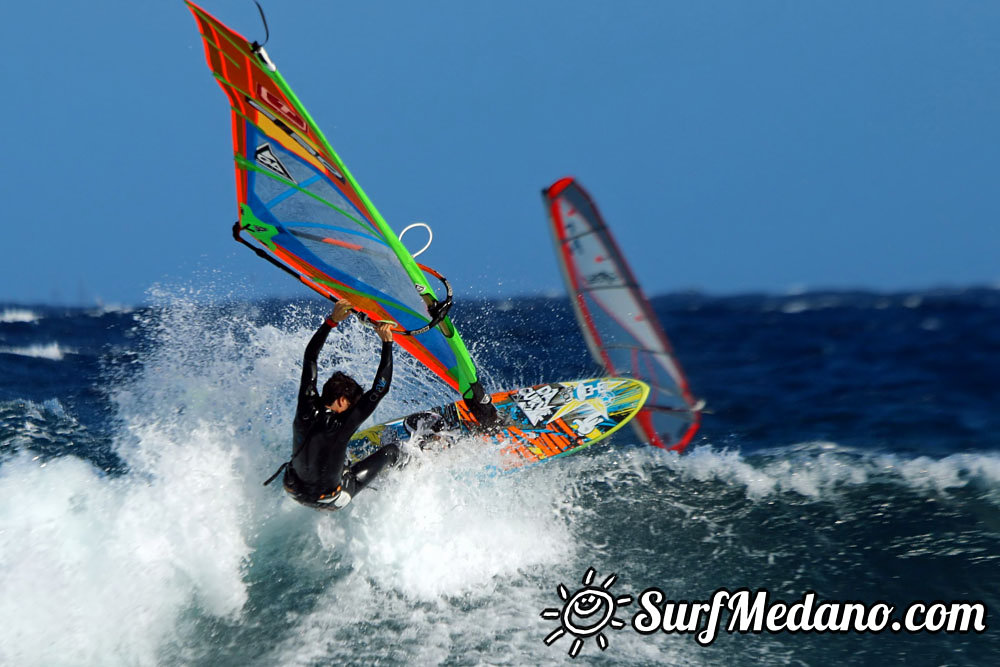 Windsurfing at El Cabezo in El Medano Tenerife 23-03-2014 with Alex Mussolini and friends  Tenerife