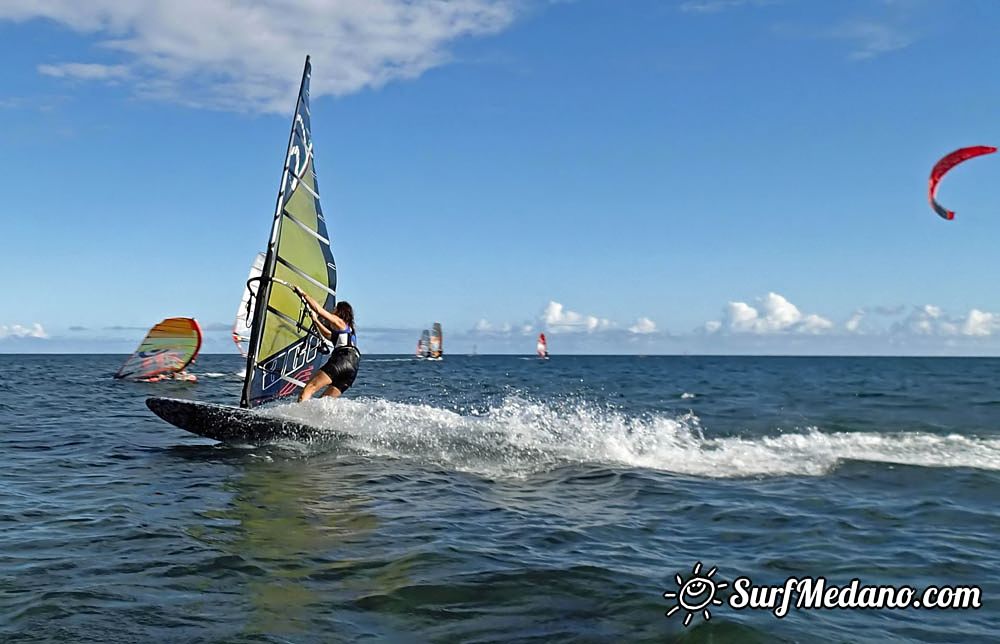 WSW wind at Playa Sur in El Medano Tenerife