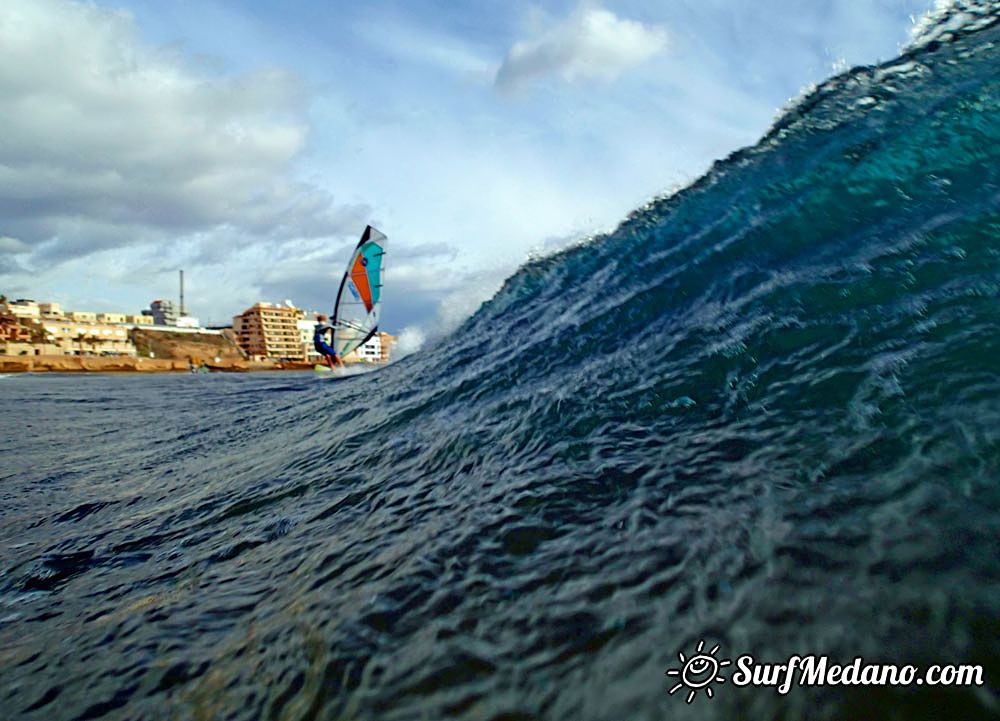 West wind at Playa Sur in El Medano Tenerife