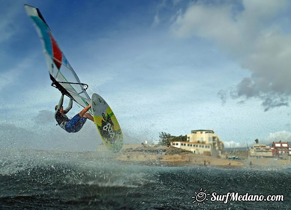 West wind at Playa Sur in El Medano Tenerife