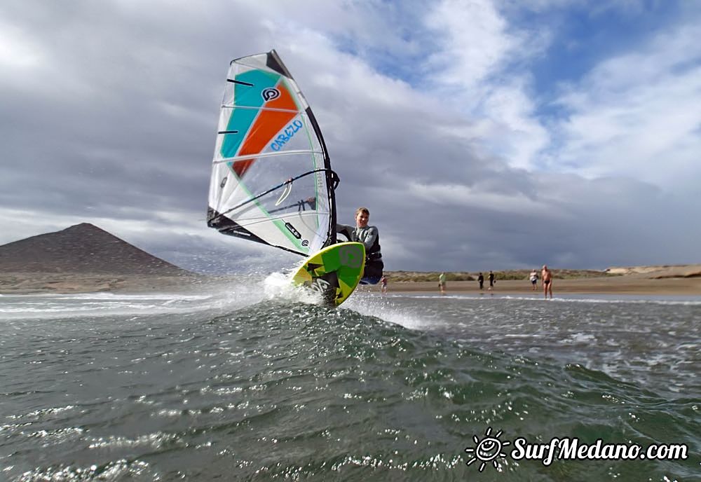 West wind at Playa Sur in El Medano Tenerife