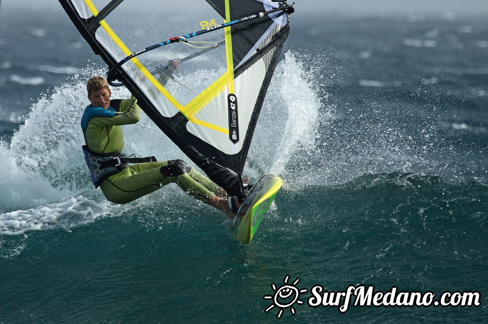 Windsurfing at El Cabezo in El Medano Tenerife 31-12-2014 Tenerife