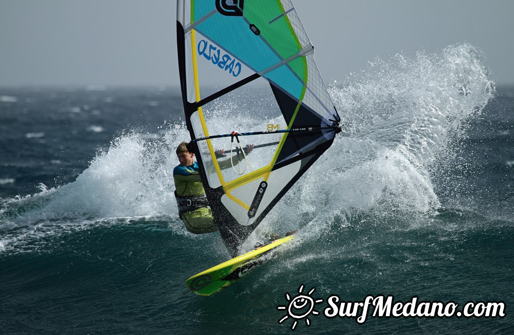 Windsurfing at El Cabezo in El Medano Tenerife 31-12-2014 Tenerife