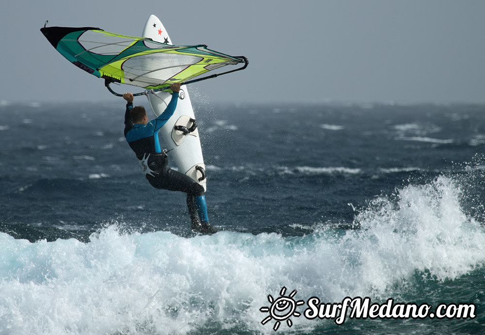 Windsurfing at El Cabezo in El Medano Tenerife 31-12-2014 Tenerife