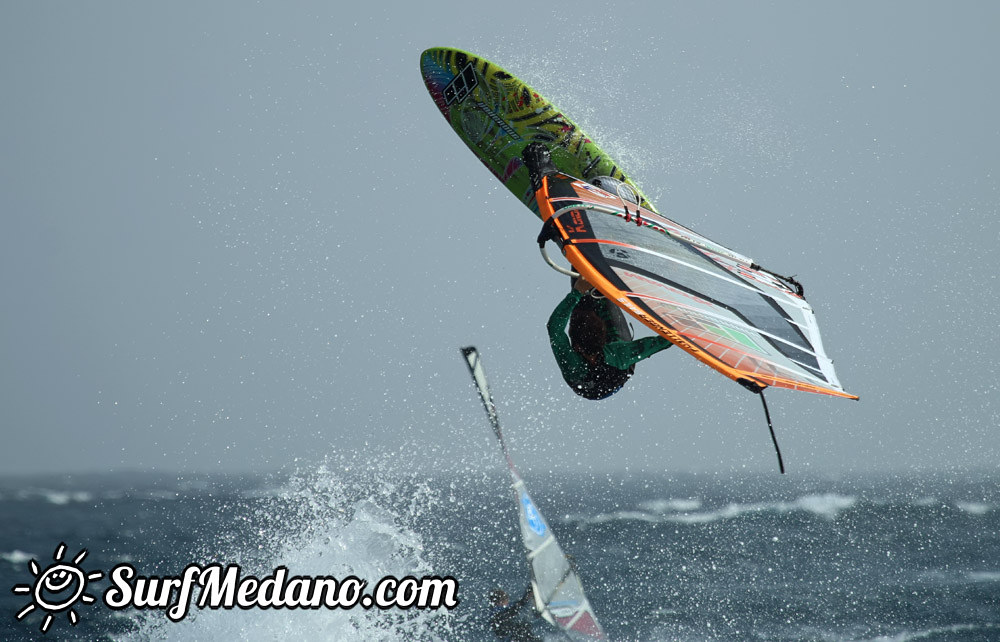 Windsurfing at El Cabezo in El Medano Tenerife 31-12-2014 Tenerife