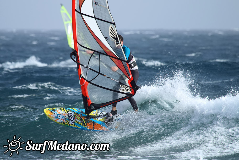 Windsurfing at El Cabezo in El Medano Tenerife 31-12-2014 Tenerife