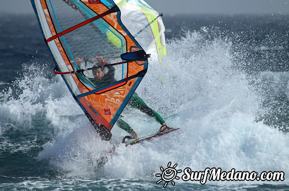 Windsurfing at El Cabezo in El Medano Tenerife 31-12-2014 Tenerife