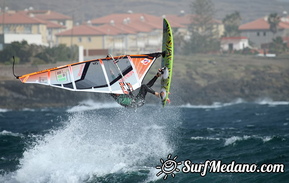 Windsurfing at El Cabezo in El Medano Tenerife 31-12-2014 Tenerife