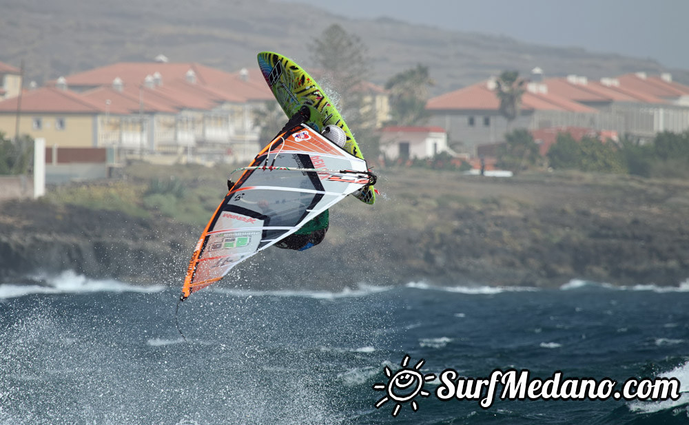 Windsurfing at El Cabezo in El Medano Tenerife 31-12-2014 Tenerife