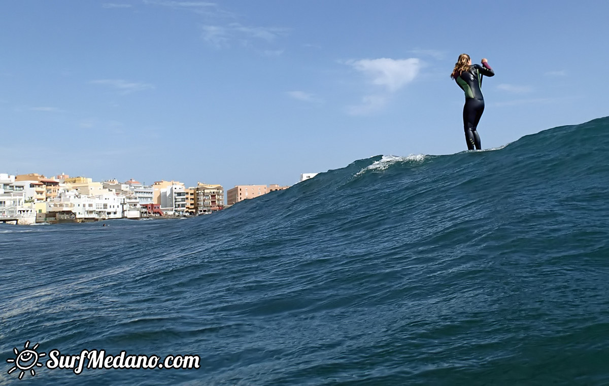 Surfing south swell in El Medano 04-01-2015 Tenerife