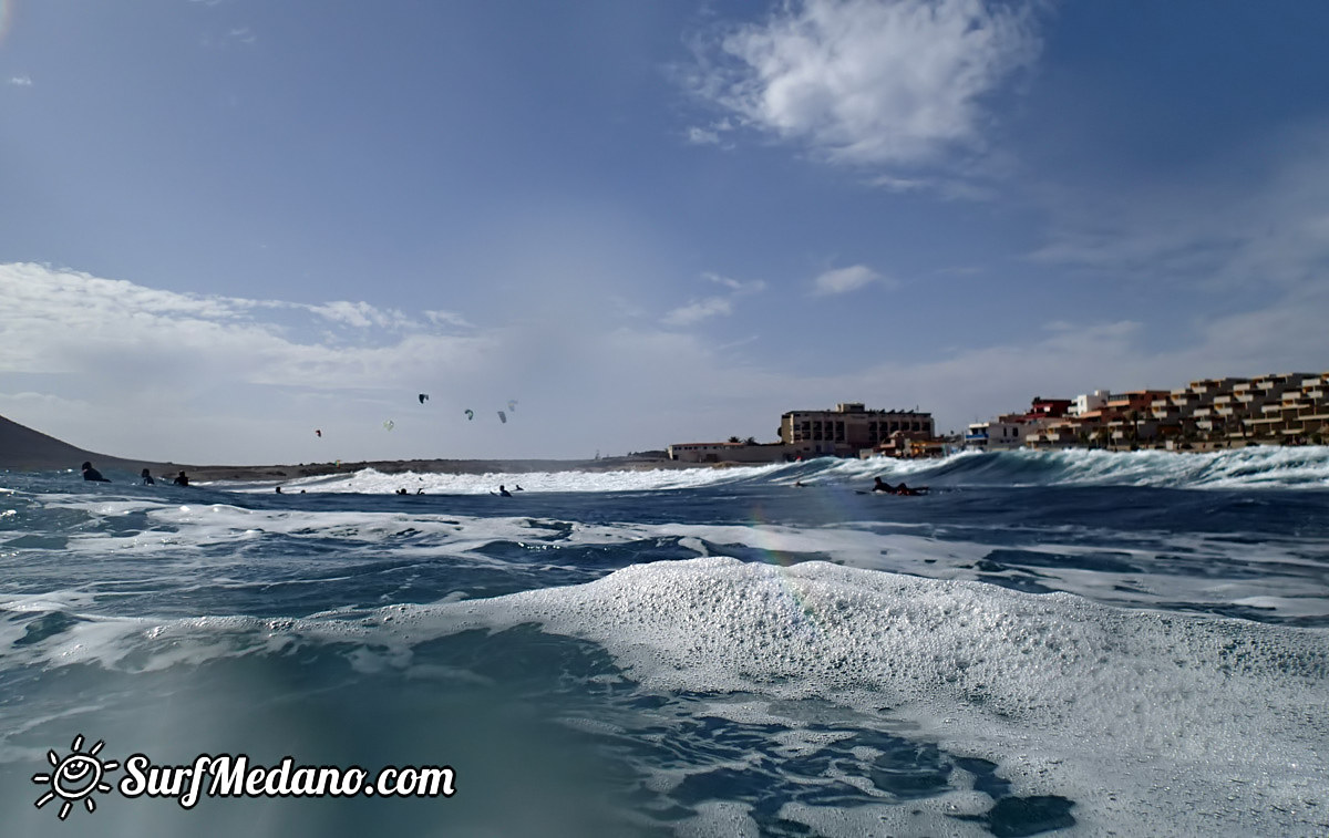 Surfing south swell in El Medano 04-01-2015 Tenerife