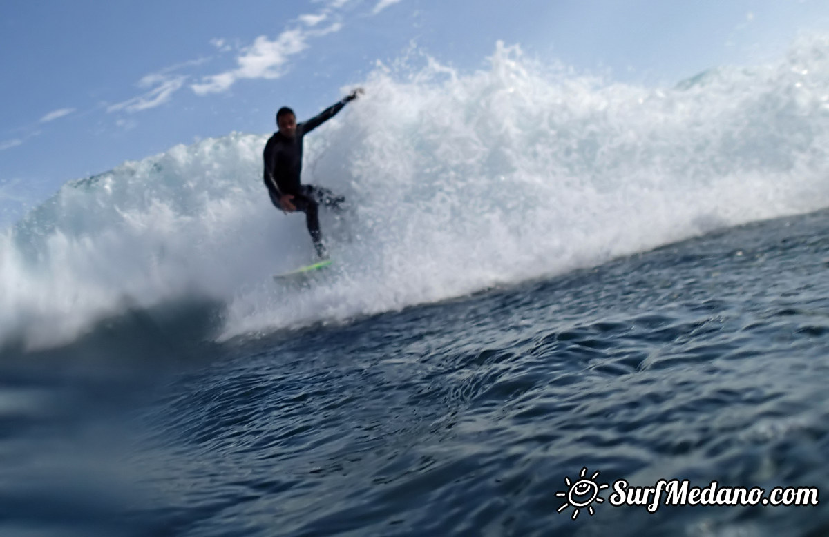 Surfing south swell in El Medano 04-01-2015 Tenerife