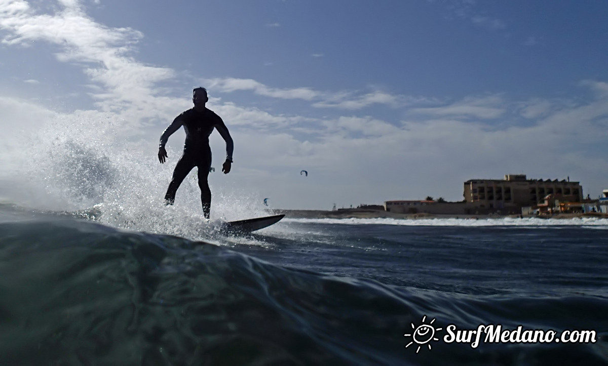 Surfing south swell in El Medano 04-01-2015 Tenerife