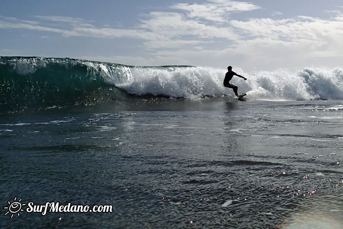 Surfing south swell in El Medano 04-01-2015 Tenerife