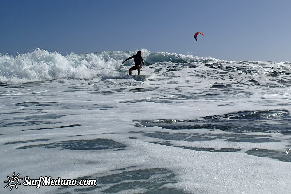 Surfing south swell in El Medano 04-01-2015 Tenerife